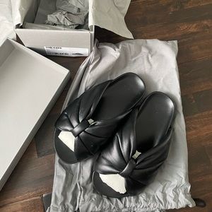 Balenciaga Puffy Leather Slides
